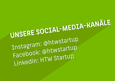Unsere Social Media Kanäle mit entsprechenden Links (durch Klick auf Seite erreichbar)